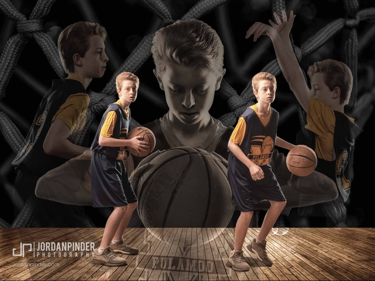 Sports portrait of a Miramichi basketball player in action